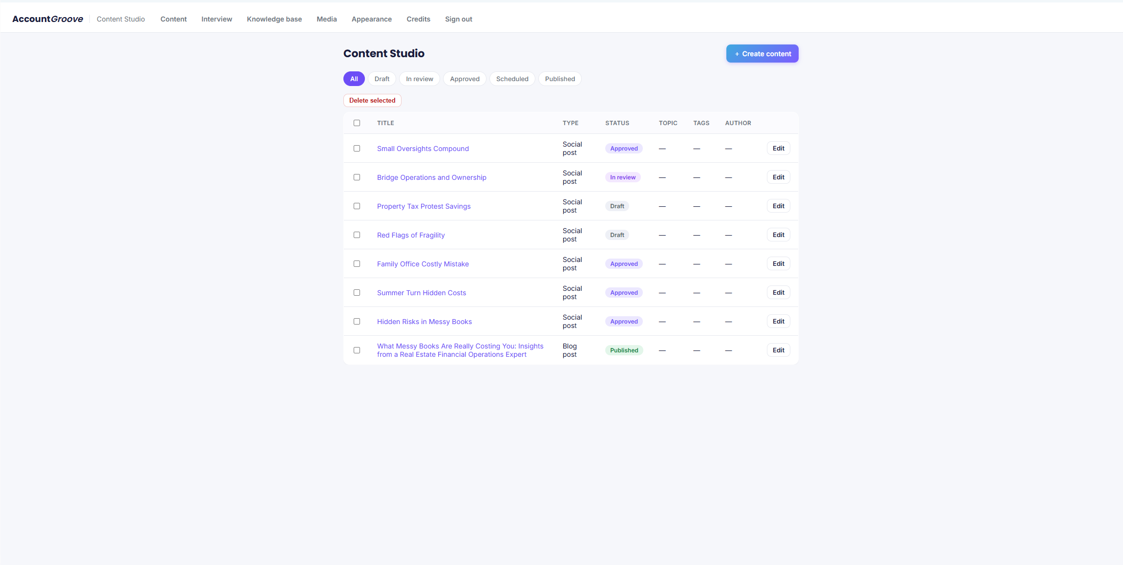 Account Groove MCP